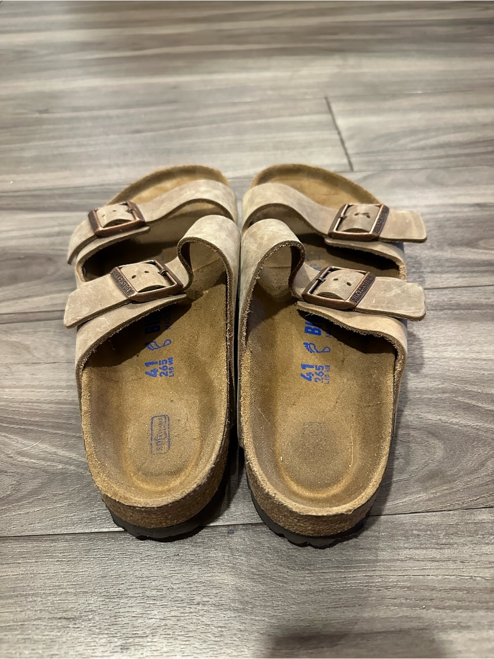 Birkenstock Men's Arizona Two-Strap Sandals in Taupe - Picture 3 of 3